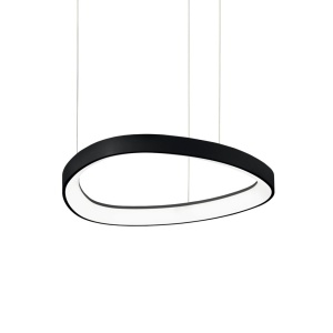 Lustra LED suspendata design circular GEMINI SP D042 ON-OFF NERO 4000K