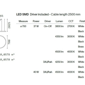 Lustra LED suspendata design circular ORACLE SLIM SP D070 ROUND 3000K ON-OFF OT - Img 3