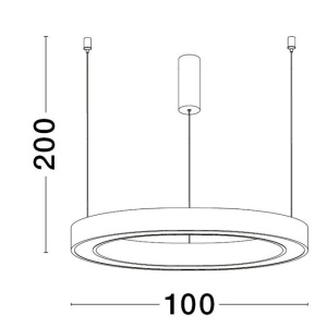 Lustra LED suspendata design circular STING Bronz 100cm - Img 4