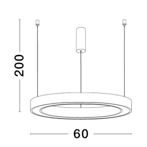 Lustra LED suspendata design circular STING Bronz 60cm - Img 4
