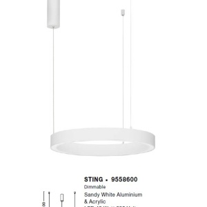 Lustra LED suspendata design circular STING White 60cm - Img 3