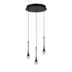 Lustra LED suspendata design decorativ DALMA 3 round BK - Img 1