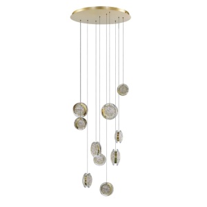 Lustra LED suspendata design decorativ EUFORIA 10 aurie 3-STEP DIMM