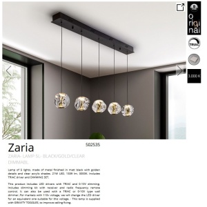 Lustra LED suspendata design decorativ modern Zaria 5L 71602 universul-luminii.ro