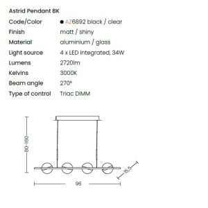 Lustra LED suspendata design modern ASTRID - Img 4