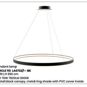 Lustra LED suspendata design modern circular CIRCLE 110, negru LA0722/1 - BK ZL - Img 2