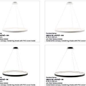 Lustra LED suspendata design modern circular CIRCLE 78, alb LA0716/1 - WH ZL - Img 8