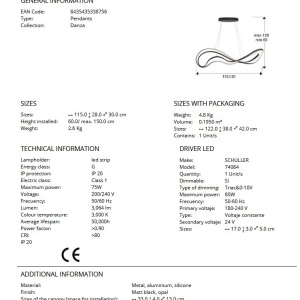 Lustra LED suspendata design modern circular Danza 224982 universul-luminii.ro