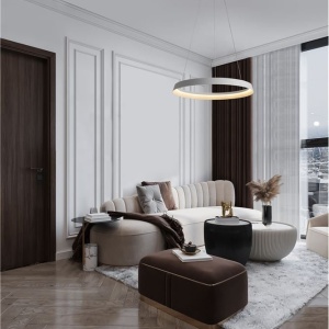 Lustra LED suspendata design modern circular ORMI alba - Img 2