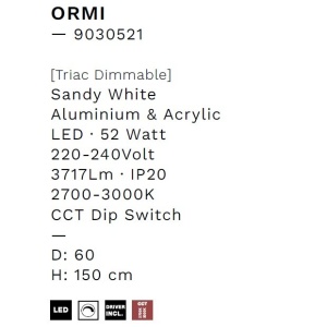 Lustra LED suspendata design modern circular ORMI alba - Img 7