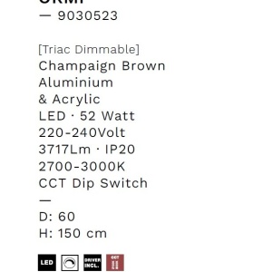 Lustra LED suspendata design modern circular ORMI brown - Img 7