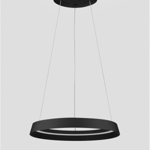 Lustra LED suspendata design modern circular ORMI negru D-45cm - Img 3