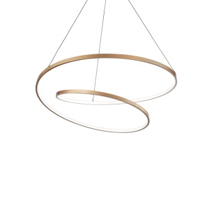 Lustra LED suspendata design modern circular OZ SP D60 ON-OFF OTTONE - Img 1