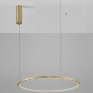 Lustra LED suspendata design modern circular TARQUIN D-60cm aurie - Img 6