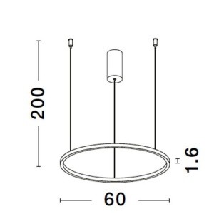 Lustra LED suspendata design modern circular TARQUIN D-60cm negru 205512 universul-luminii.ro