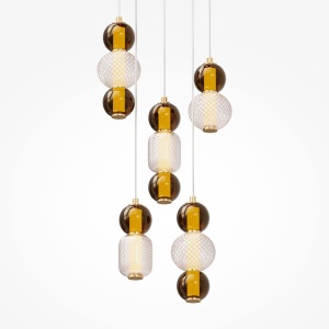 Lustra LED suspendata design modern decorativ Drop 5L auriu - Img 5