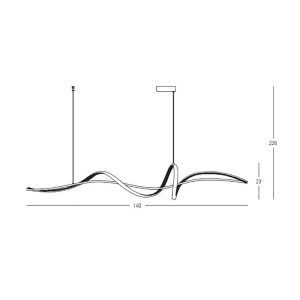 Lustra LED suspendata design modern decorativ Minimal aurie - Img 4