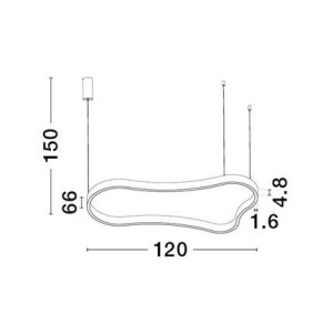 Lustra LED suspendata design modern DUSSA negru, 120x66cm 169102 universul-luminii.ro