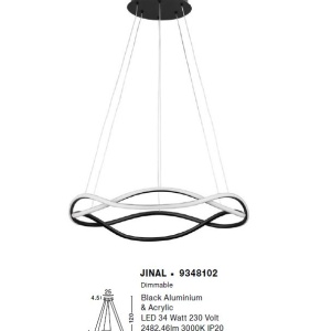 Lustra LED suspendata design modern JINAL Black 60cm 121722 universul-luminii.ro