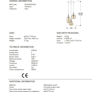 Lustra LED suspendata design modern Nara 3L - Img 3