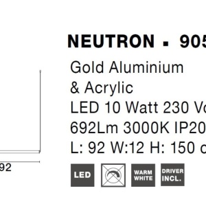 Lustra LED suspendata design modern Neutron auriu - Img 5