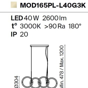 Lustra LED suspendata design modern Node auriu 212372 universul-luminii.ro