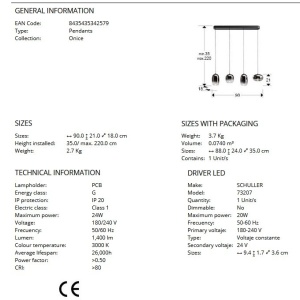 Lustra LED suspendata design modern Onice 4L - Img 8