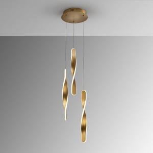 Lustra LED suspendata design modern Twist auriu - Img 6