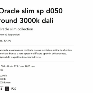 Lustra LED suspendata design slim Oracle d050 round 3000k dali alb - Img 3