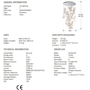 Lustra LED suspendata design ultra-modern Velos 13L crom - Img 8