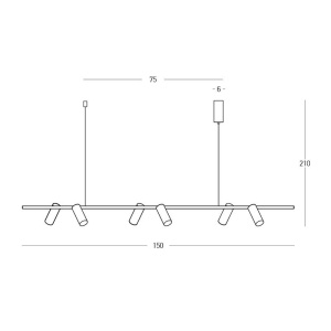 Lustra LED suspendata moderna Senta Bar negru/auriu - Img 6