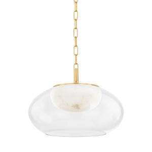 Lustra LED Suspendata, Sticla, Alabastru, Moore