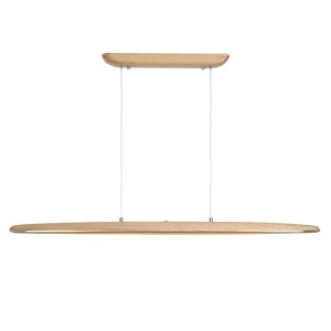 Lustra LED suspendata stil liniar Kenzie lemn