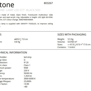 Lustra LED suspendata Stone D50 150052 universul-luminii.ro