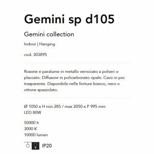Lustra LED XXL suspendata design circular GEMINI SP D105 alba - Img 3