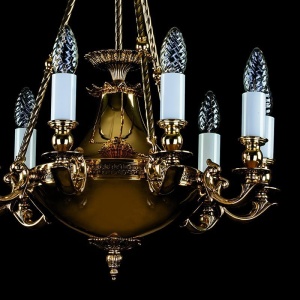 Lustra LUX din alama, Candelabru 9 brate DAFNE 177362 universul-luminii.ro