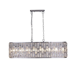 Lustra metal cromat, sticla transparenta Bijou 8Lt