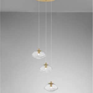 Lustra moderna cu 3 Pendule design decorativ KING aurie 108642 universul-luminii.ro
