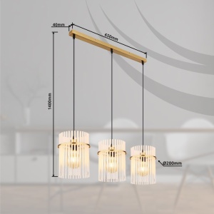 Lustra moderna cu 3 pendule GORLEY auriu 235692 universul-luminii.ro