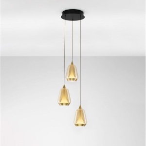 Lustra moderna cu 3 pendule LED, Metal, Sticla, Champaign, ALISH 245142 universul-luminii.ro