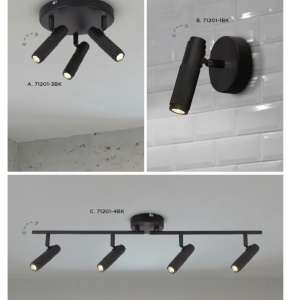 Lustra moderna cu 4 spoturi LED orientabile HANDLEBAR 71201-4BK SRT - Img 2