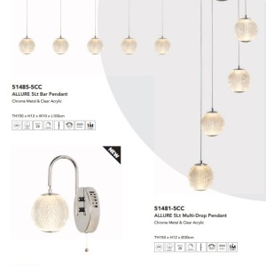 Lustra moderna cu 5 pendule LED Allure 222022 universul-luminii.ro