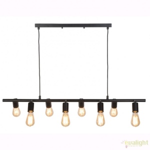 Lustra moderna cu 8 surse de lumina directionabile MIAMI, negru MIAMI/H8/B