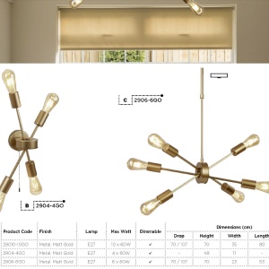 Lustra moderna design minimalist Alpha 10L 29010-10GO SRT 185132 universul-luminii.ro
