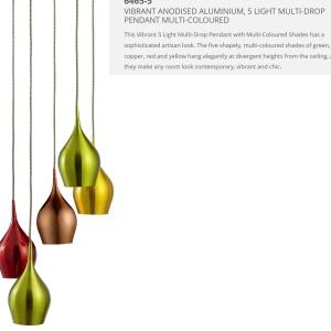Lustra moderna design multicolor Vibrant 5L 6465-5 SRT 184892 universul-luminii.ro