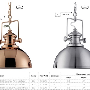 Lustra moderna Industrial crom 2297CC SRT 185182 universul-luminii.ro