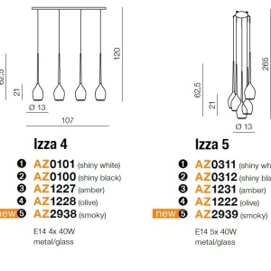 Lustra moderna Izza 4 Black 65502 universul-luminii.ro