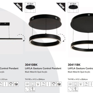 Lustra moderna LED controla prin gesturi Layla 64cm 137412 universul-luminii.ro