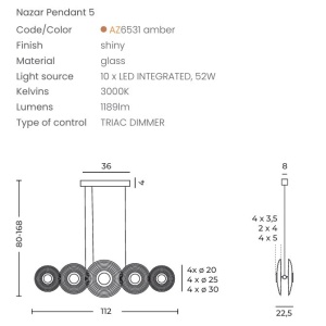 Lustra moderna suspendata LED NAZAR 5 - Img 3