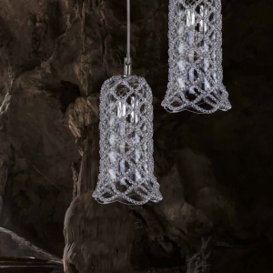 Lustra moderna Vision, eleganta, design LUX acoperita cu cristale ROSÉE BELL